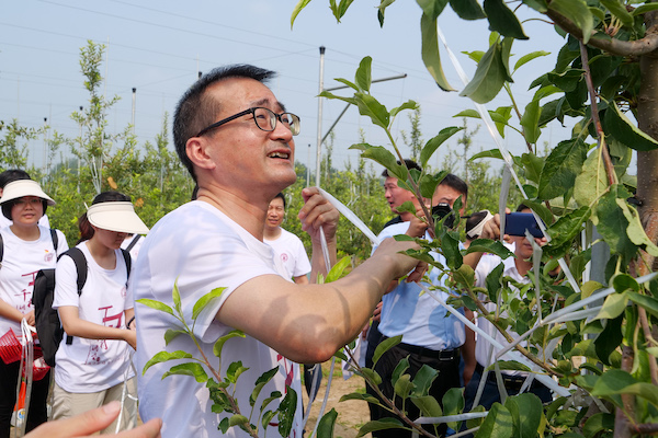 上财校长刘元春带领河北保定“千村调查”分队开展劳动实践。校方供图